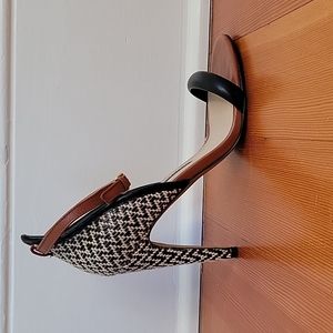 French Connection Black, White & Brown Strappy Heels